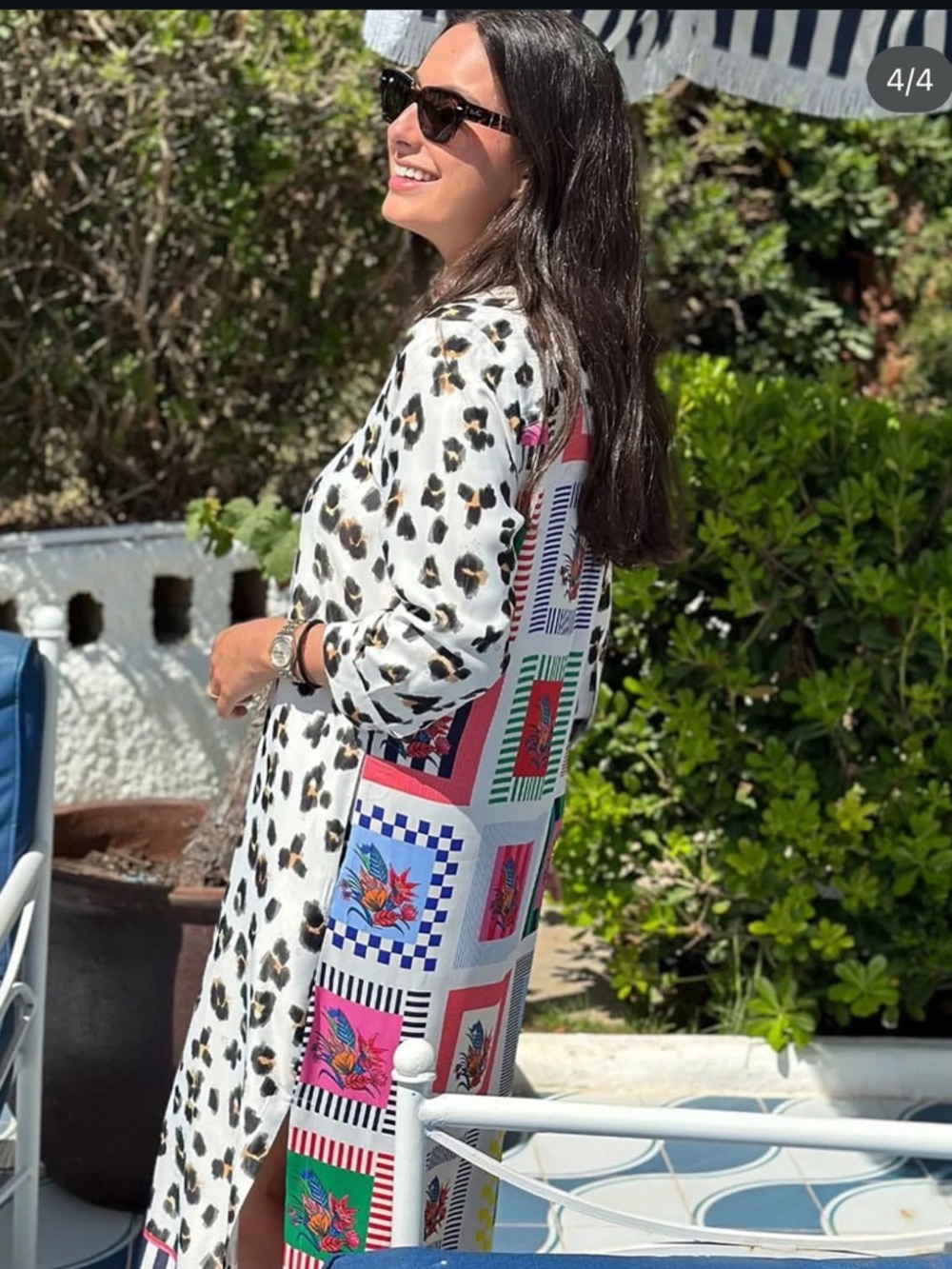 VILAGALLO patchwork print dress in multicolor